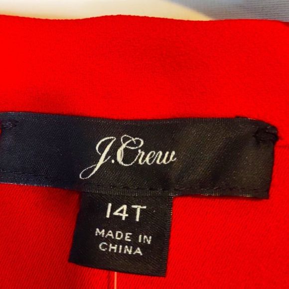 J Crew Red Crepe Blouse size 14T NWT - Picture 2 of 6